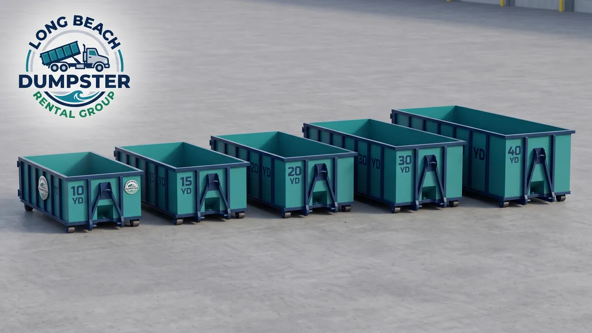 Comparison of 10, 15, 20, 30 and 40 yard dumpster sizes